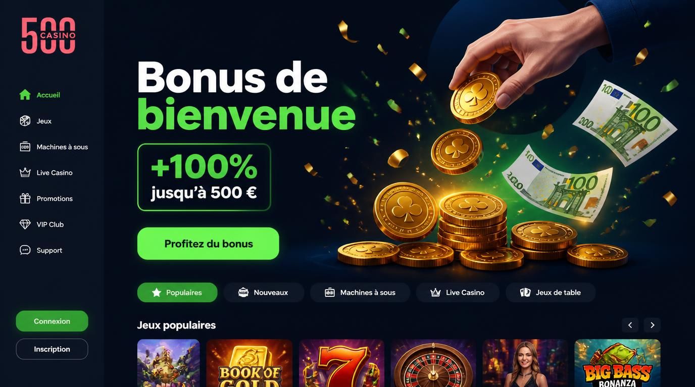 Visuel du bonus de bienvenue avec euros et pourcentage